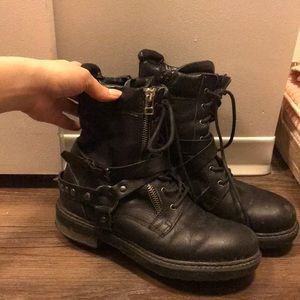 Aldo black combat boots